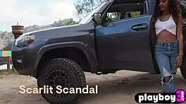 Amazing Ebony Teen Scarlit Scandal Poses And Strips!