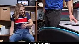 Blonde Teen 18+ Caught Concealing Items Gets Punished By Police