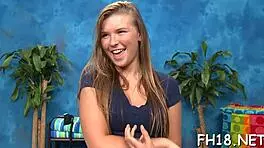 Legal age teen gets massage with juicy butt