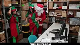 Two teens suspected of stealing get fucked in the garage during the sale