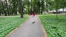 picked up 18yo girl with skate and fucked her bent over in public park