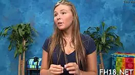 Legal age teen gets massage with juicy butt