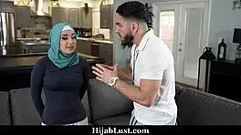 Hijab teen has naughty proposal for coach with big cock.
