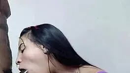 My classmate surprises me with deepthroat at home