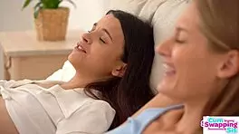 Tiffany Tatum and Stepdad Share Intense Threesome with Deepthroat and Cumshot