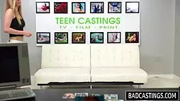 Hot teen bound and roughly fingered during bondage casting interview
