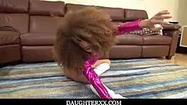 tiny black teen 18+ gymnast cecilia lion banged by white stepdad in pov