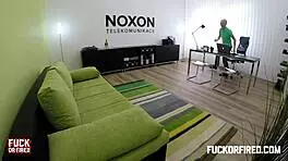 Teeny Employee Engages In Roleplay With Boss At Office Hoping To Keep Job