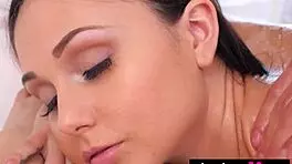 Petite brunette babe ariana marie with huge natural tits gets a massage then doggystyle fucked by big cock