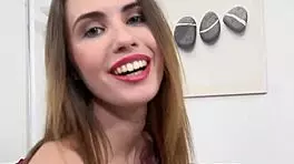 teen 18+ in lingerie and stockings enjoys playful attention