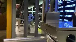 A beautiful petite girl finishes her yoga training at the gym, then drags a guy with a big cock into bed for passionate fucking and a cumshot.