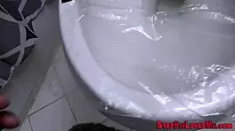 this bathing teen stepsister is getting fucked by a monster cock in pov 😏