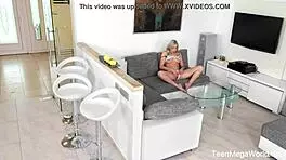 angelika grace feels the pleasure as she satisfies her hot pussy in a hidden cam session