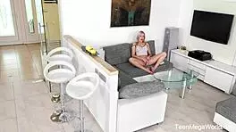 angelika grace feels the pleasure as she satisfies her hot pussy in a hidden cam session