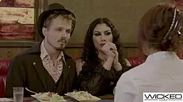 Wicked Magician Couple Lets Hot Asian Waitress Watch Their Intense Fuck 😈