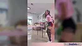 horny stepsis and nympho roommate prepare for a fun day in costumes