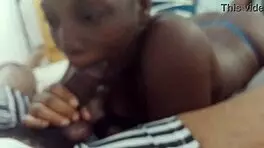 stepbro's huge black cock hurts my throat while sucking