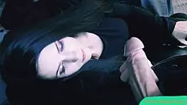 Beautiful Brunette Blowjob And Cum On Face