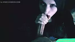 Beautiful Brunette Blowjob And Cum On Face
