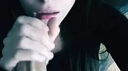 Beautiful Brunette Blowjob And Cum On Face