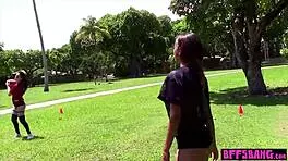 footballer teen 18+ bffs bang trainer after sweaty workout