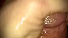 Sexy hands jerks big cock with oil and horny slut vibes