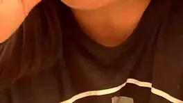 marcy diamond gives sloppy blowjob to lollipop, tons of spit on her tits