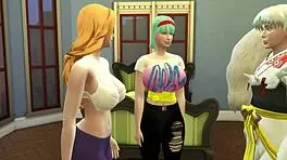 Sesshomaru seduces bulma and rangiku for anal oral trio