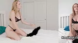 Ugh, I’m tryin’ roleplay anal with my busty blonde roomie in lingerie, so hot!