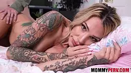 Steamy Threesome Action with Step Mom and Girlfriend in Wild FFM Encounter.