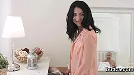 Gorgeous petite teen 18+ endures tight pussy and anal pounding