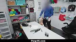 Cashier Teen Lets Friends Steal While Fucking!