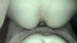 Teen brunette fucked doggystyle with condom, cum on tits