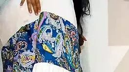 bluee squirts on her skirt and finally pisses for you