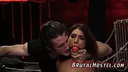 Real teen Felicity gets punished with bondage DP in garage. Young tourist craves extreme action!