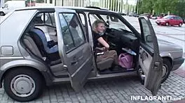 Blonde Teen Gets Intimate in the Van