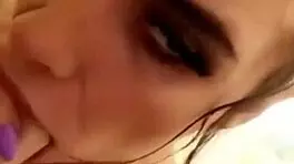 Slutty Girl with Big Boobs Masturbates Huge Dildo