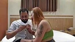 leave the carnival to ride this redhead bodybuilder's big cock for anal and facial?