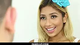 Stepsister Cant Wait to Tease He Stepbrother into Fucking to Piss Off Her Stepdad - Famslut.