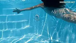 lana the hot chick swims nude underwater, showing her small tits