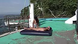 Latina Couple Fucking And Cumming Outdoors