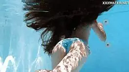 lana the hot chick swims nude underwater, showing her small tits