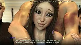 3d teen brunette shows big ass and tits during casting interview