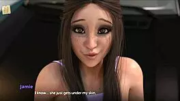 3d teen brunette shows big ass and tits during casting interview