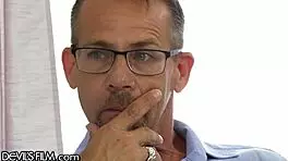 Devilsfilm college girl drilled hard by her filthy old stepdad