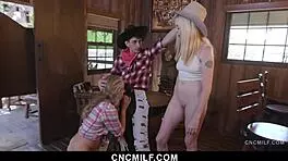 hot teen learning to ride horse in freeuse training session