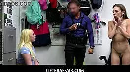 LifterAffair - Threesome Sex with Security Officer in Office - Dixie Lynn Dani Blu Justin Magnum