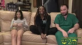 Giggles feet love rubbing all over a giant hot rock at the beach on beat2feetcom