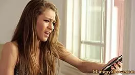 Stepteen Receives Oral Pleasure Before Tribbing with Milf