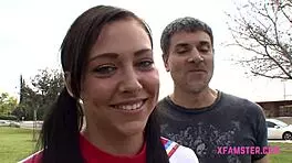 Teen Stepdaughter Touched, Cameltoe Ravished in Garage